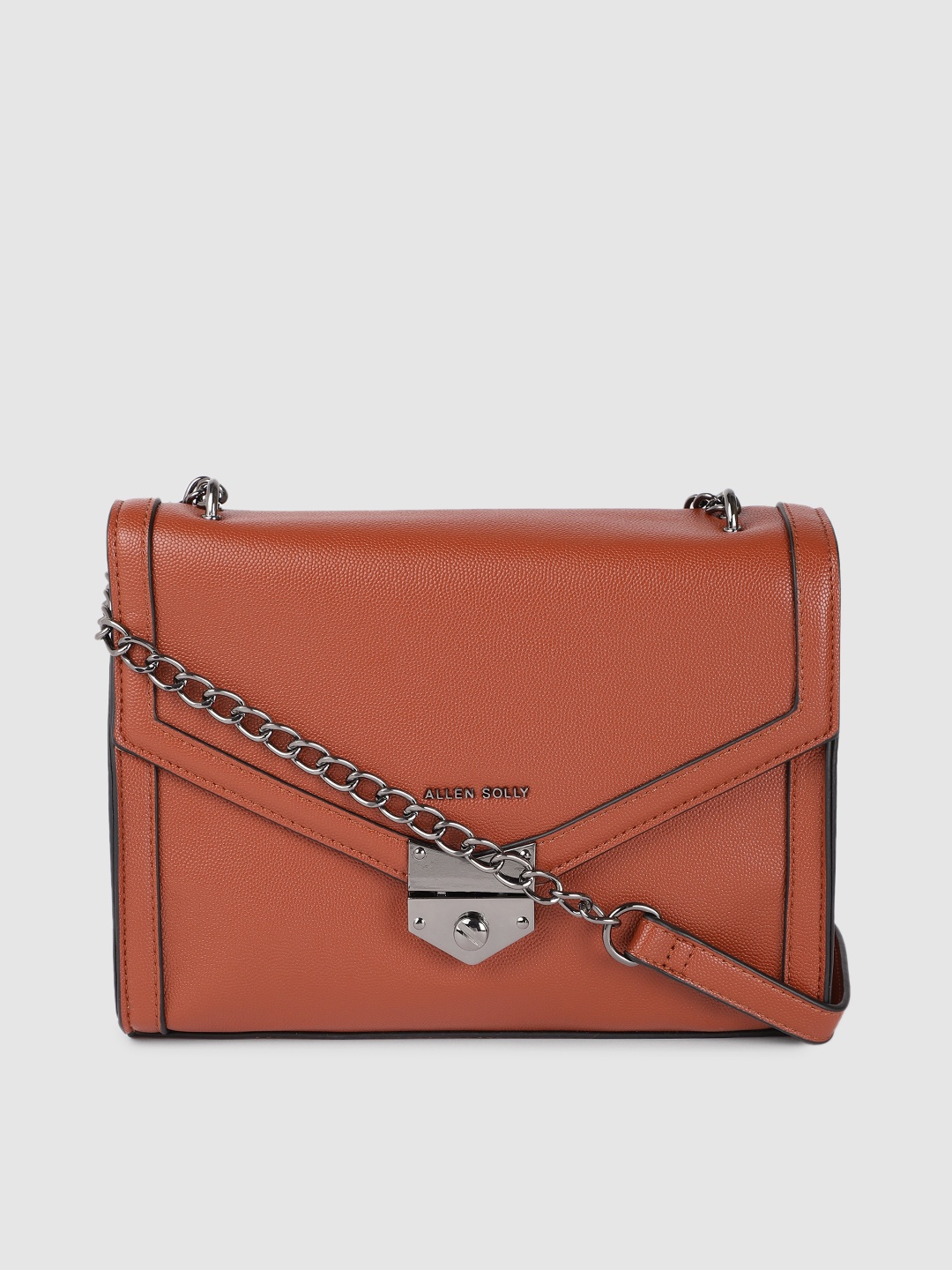 

Allen Solly Rust Orange Solid Structured Sling Bag