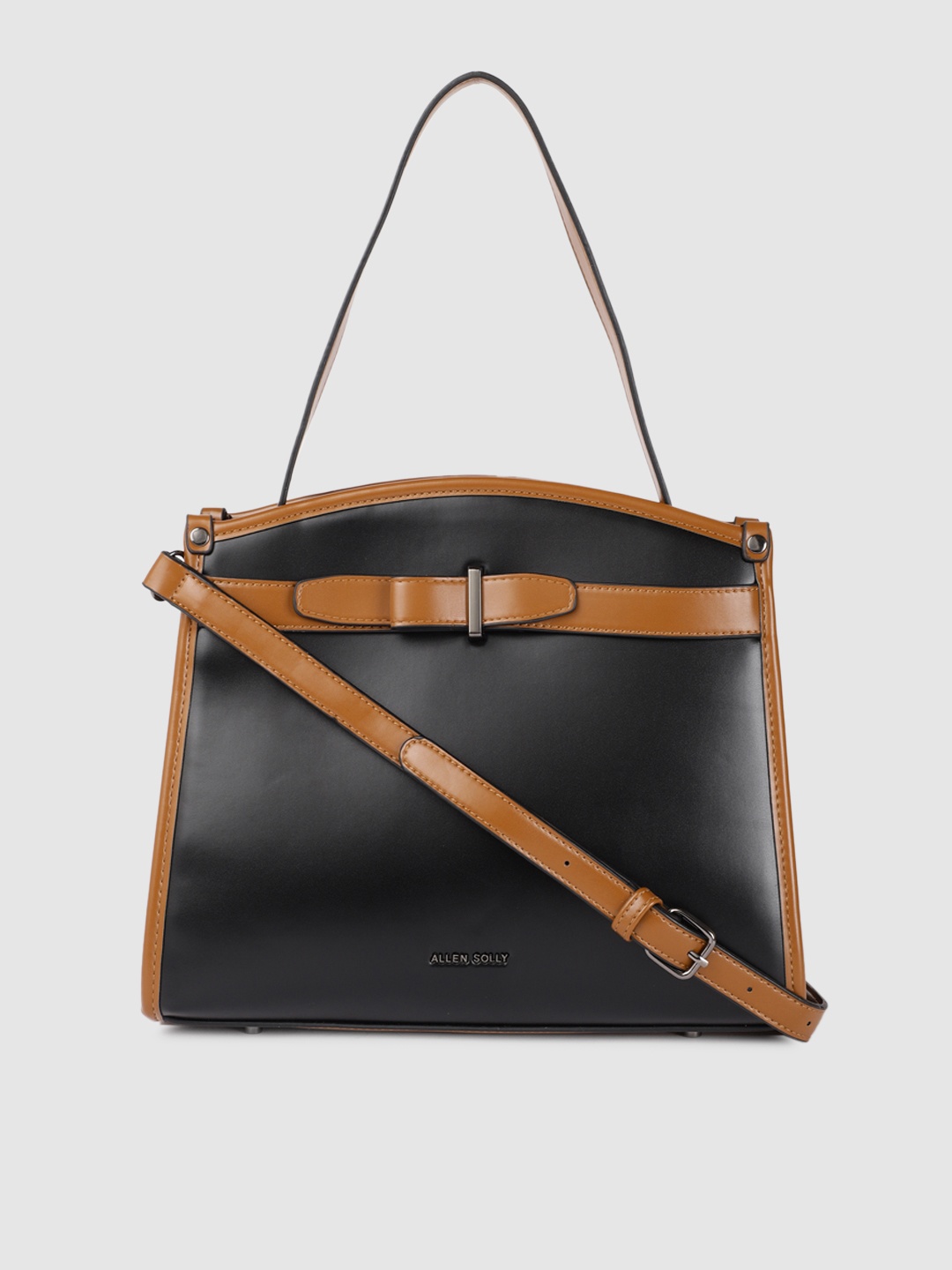 

Allen Solly Black & Tan Brown Structured Handheld Bag