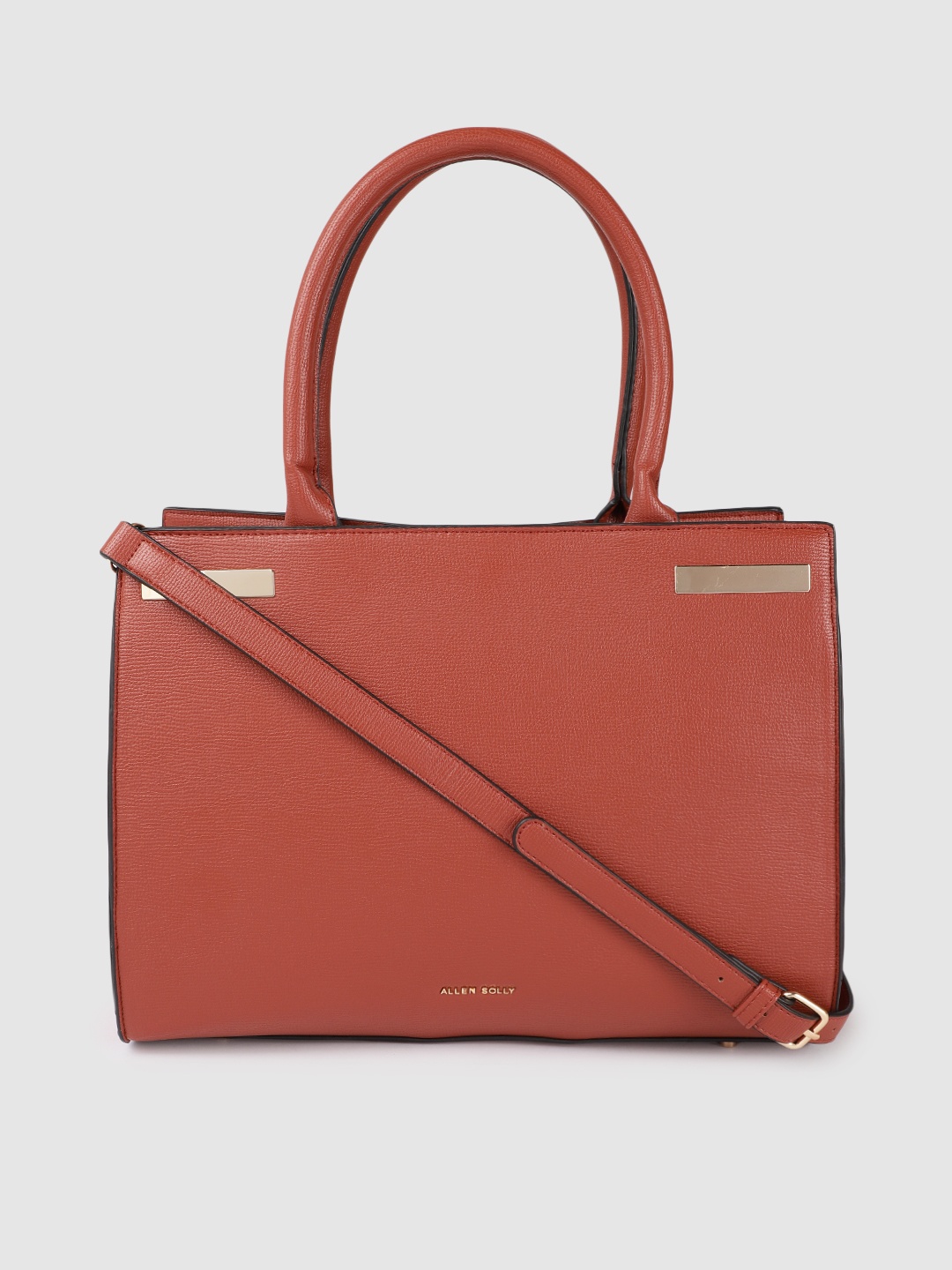 

Allen Solly Rust Orange Solid Structured Shoulder Bag