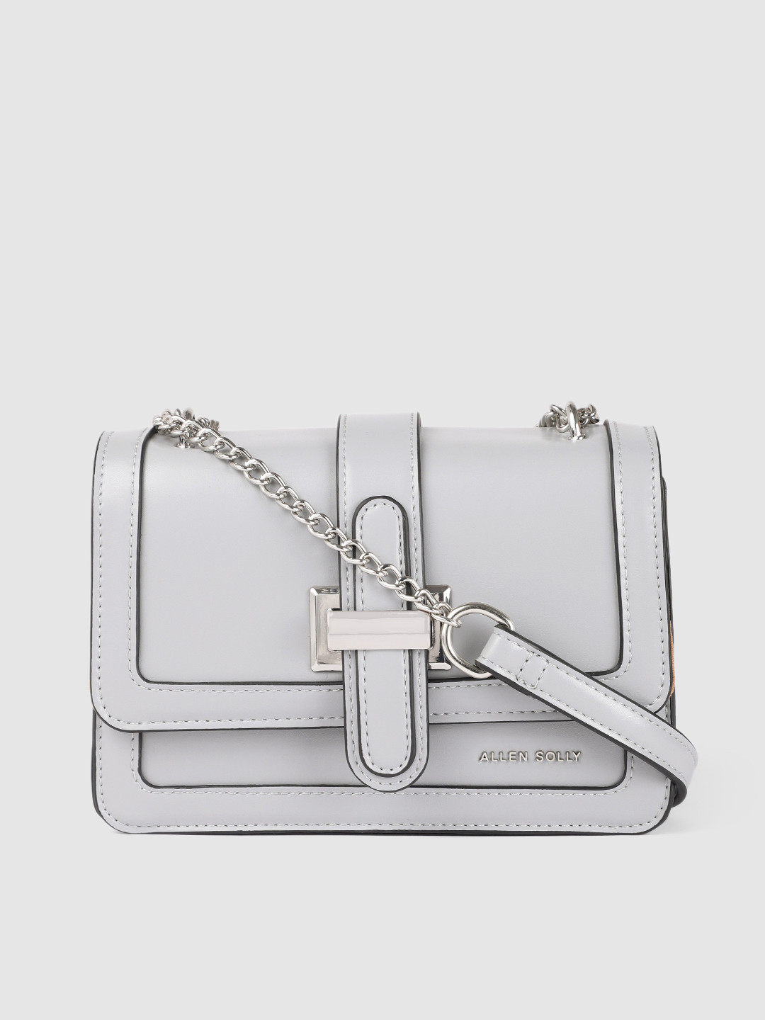 

Allen Solly Grey Solid Structured Sling Bag
