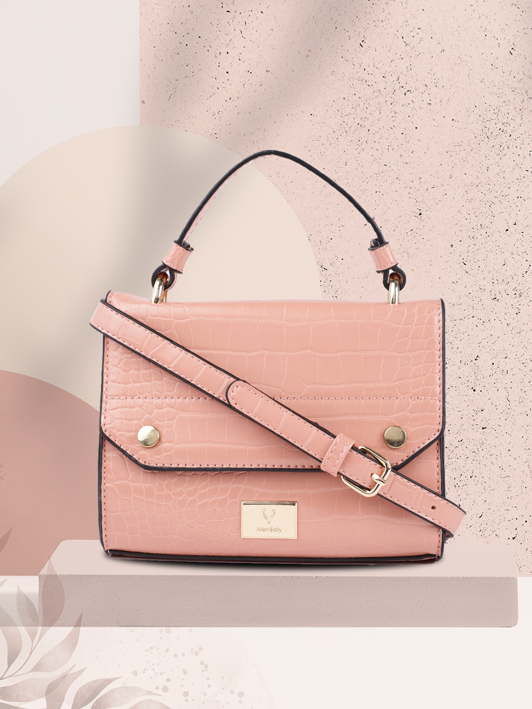

Allen Solly Pink Textured Satchel