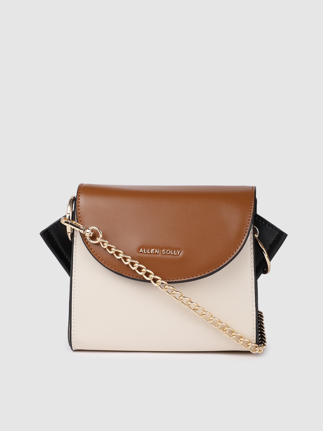 

Allen Solly Tan Brown & Off-White Colourblocked Sling Bag