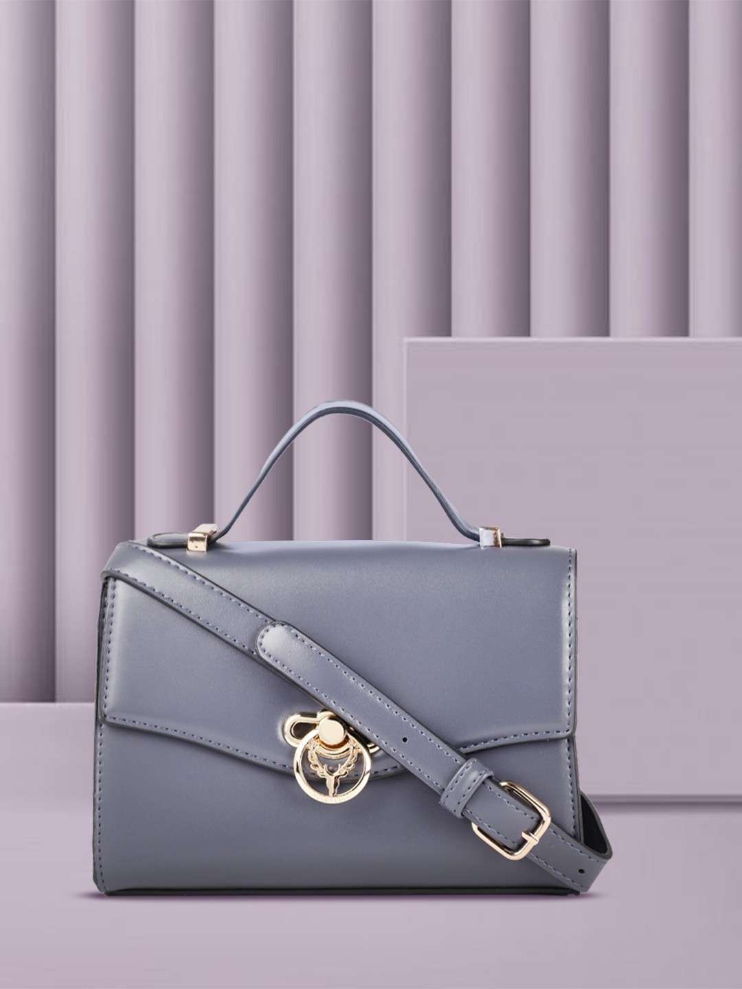 

Allen Solly Blue Solid Structured Satchel