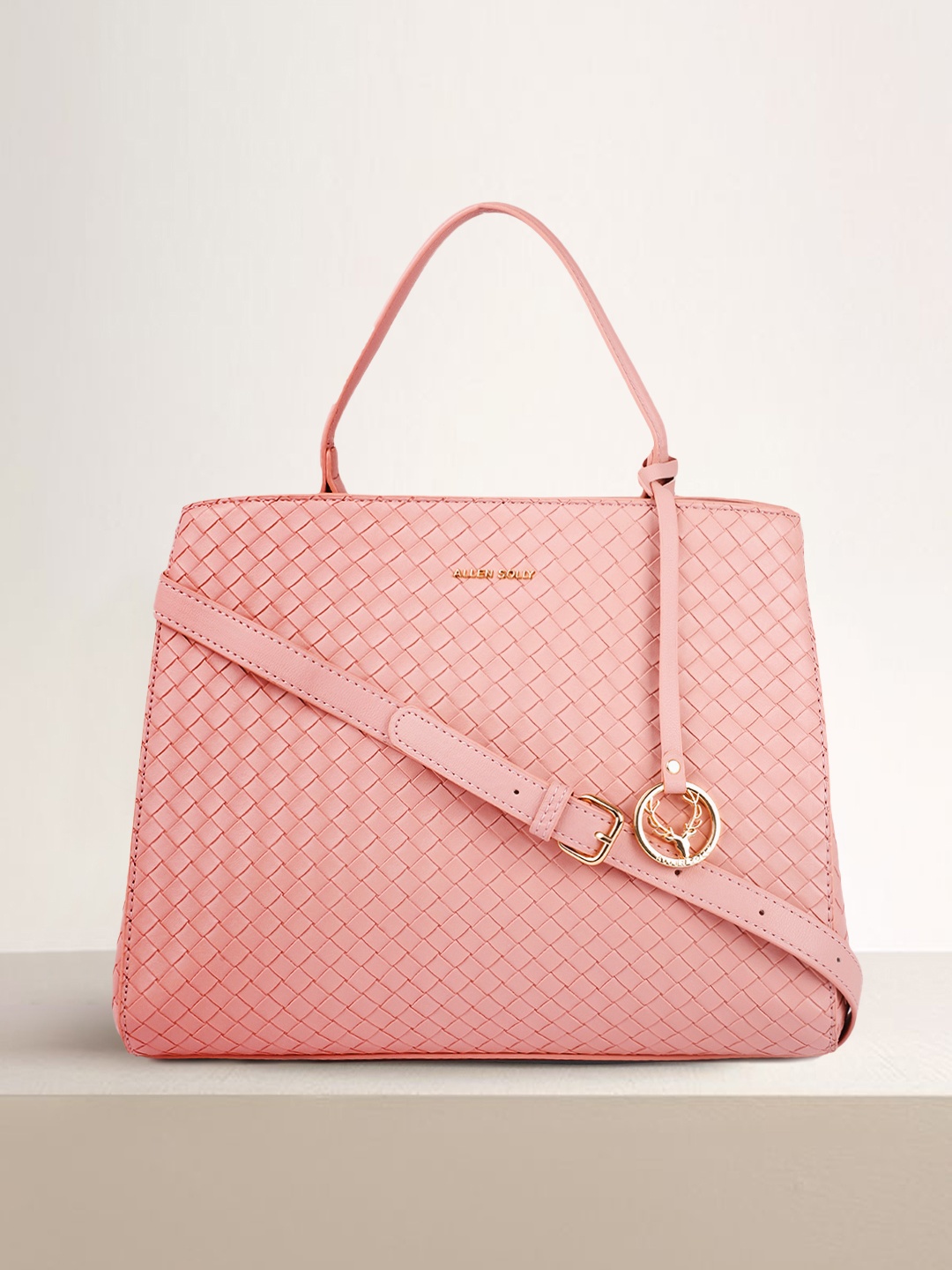 

Allen Solly Pink Quilted Handheld Bag