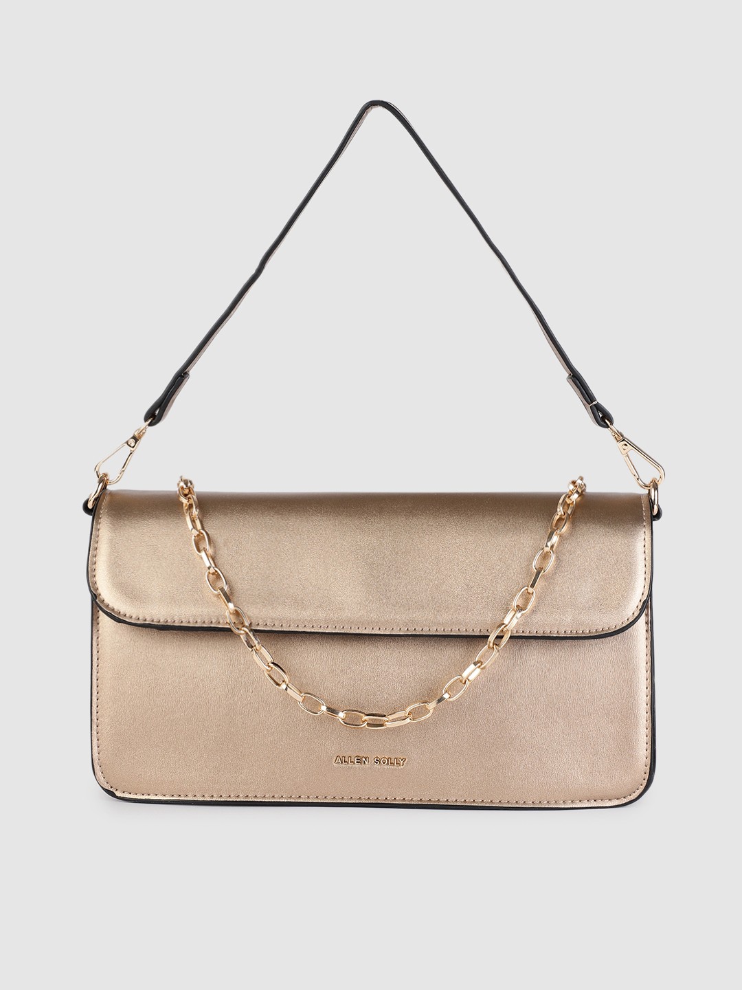 

Allen Solly Bronze-Toned Baguette Style Handheld Bag