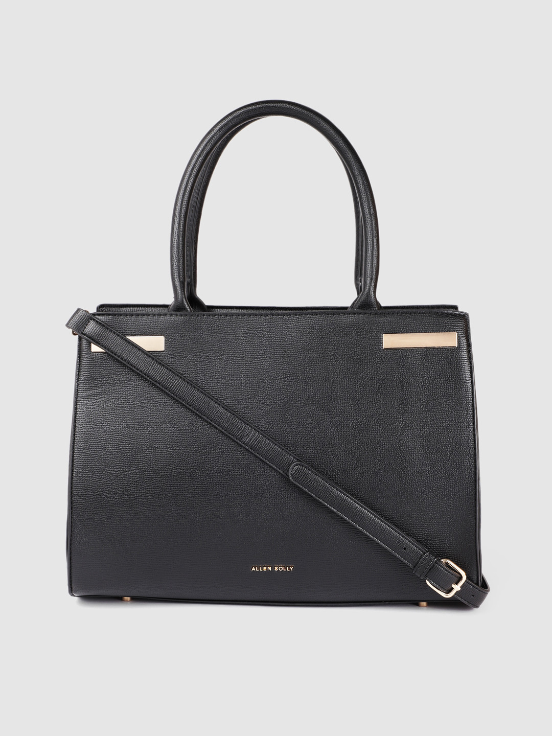 

Allen Solly Black Textured Handheld Bag