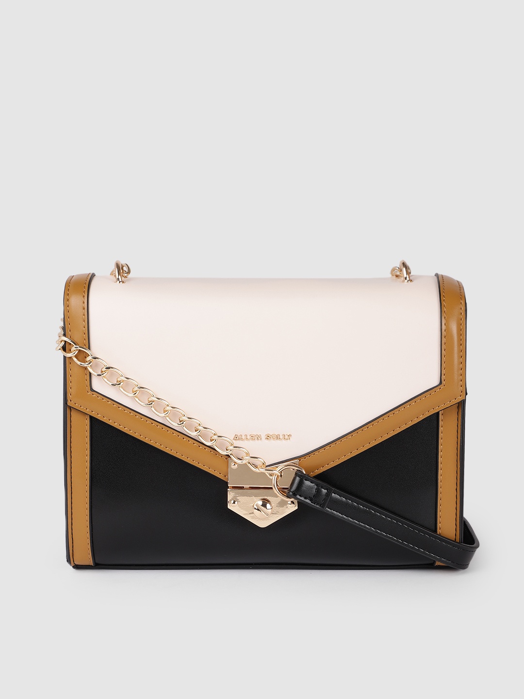 

Allen Solly Black Colourblocked PU Regular Structured Sling Bag