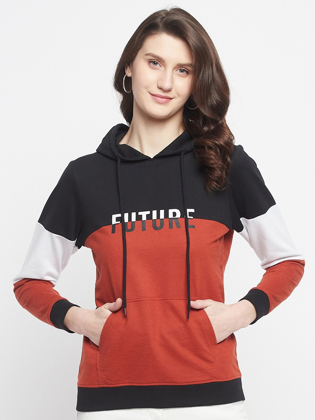 

HARBOR N BAY Women Black Colourblocked Sweatshirt
