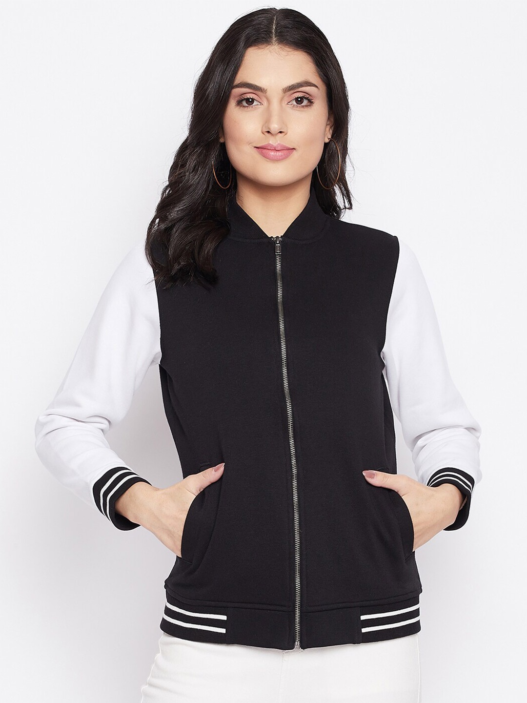

HARBOR N BAY Women Black Solid Cotton Sweatshirt