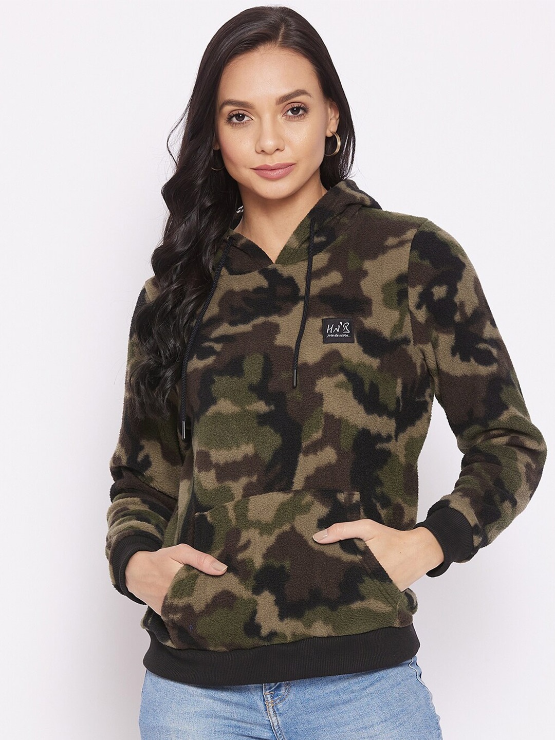 

HARBOR N BAY Women Green Printed Sweatshirt