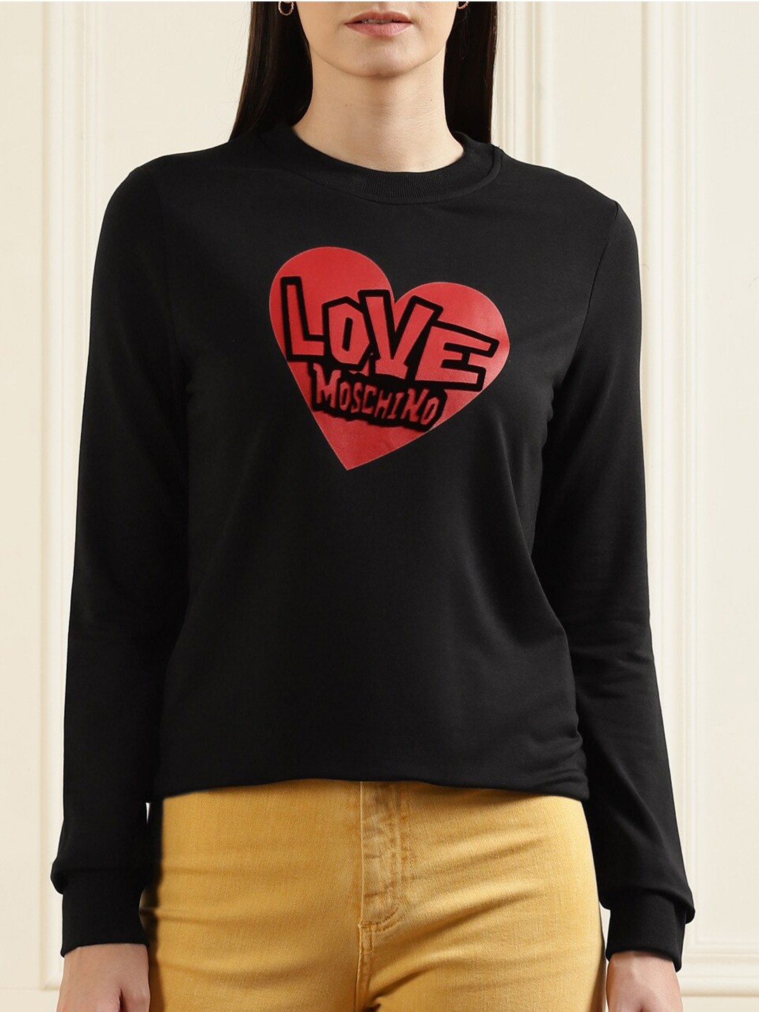 

LOVE MOSCHINO Women Black Printed Sweatshirt