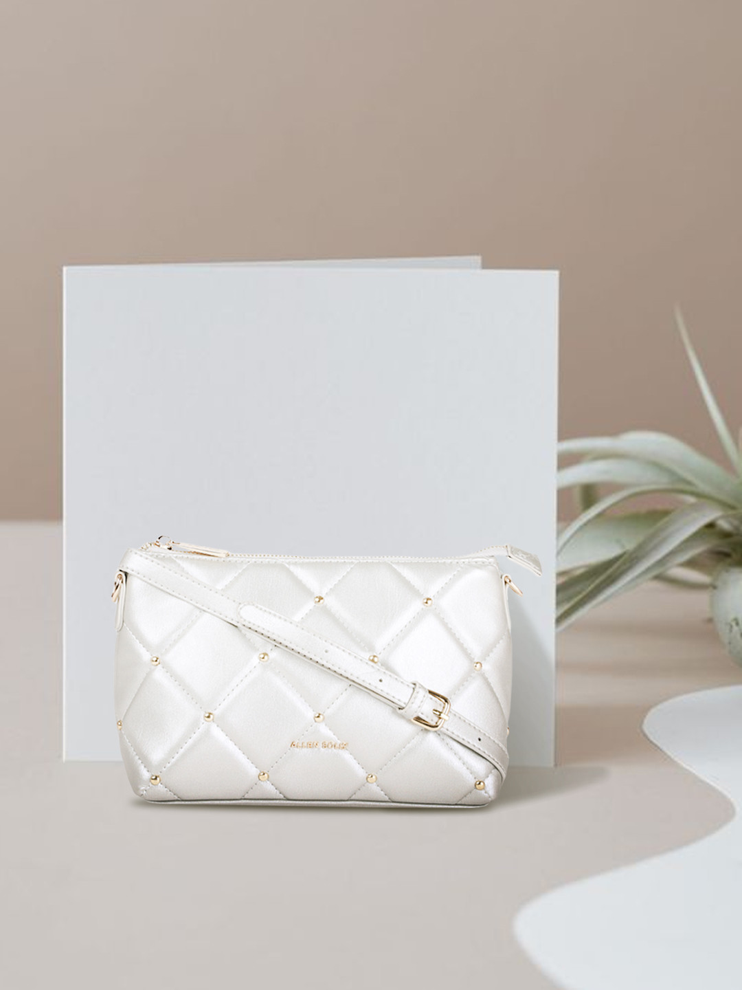 

Allen Solly Women Silver-Toned Structured Sling Bag