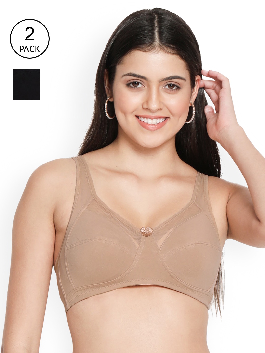 

Susie Pack of 2 Beige & Black Bra Non-Padded