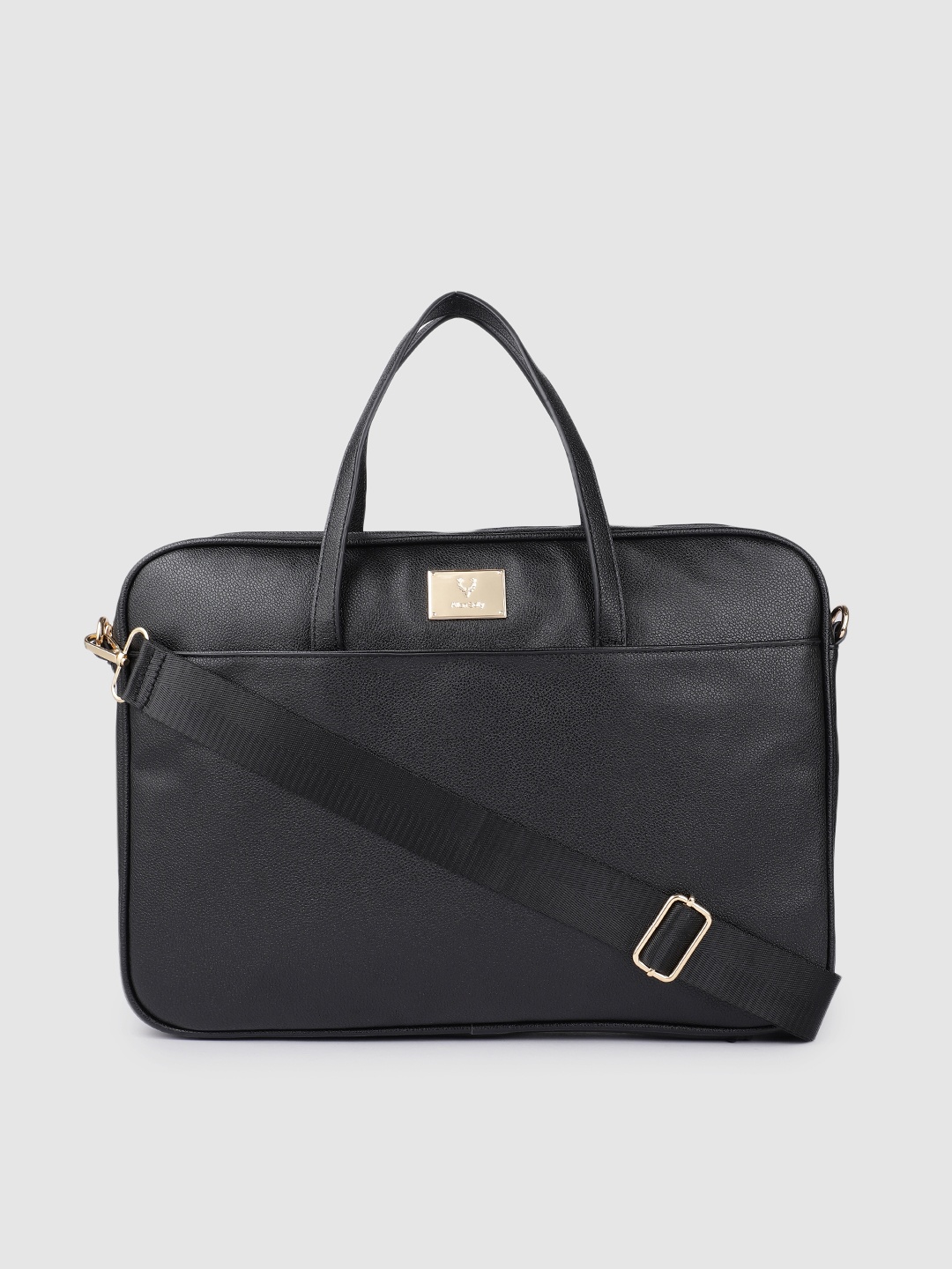 

Allen Solly Women Black Solid PU Laptop Bag