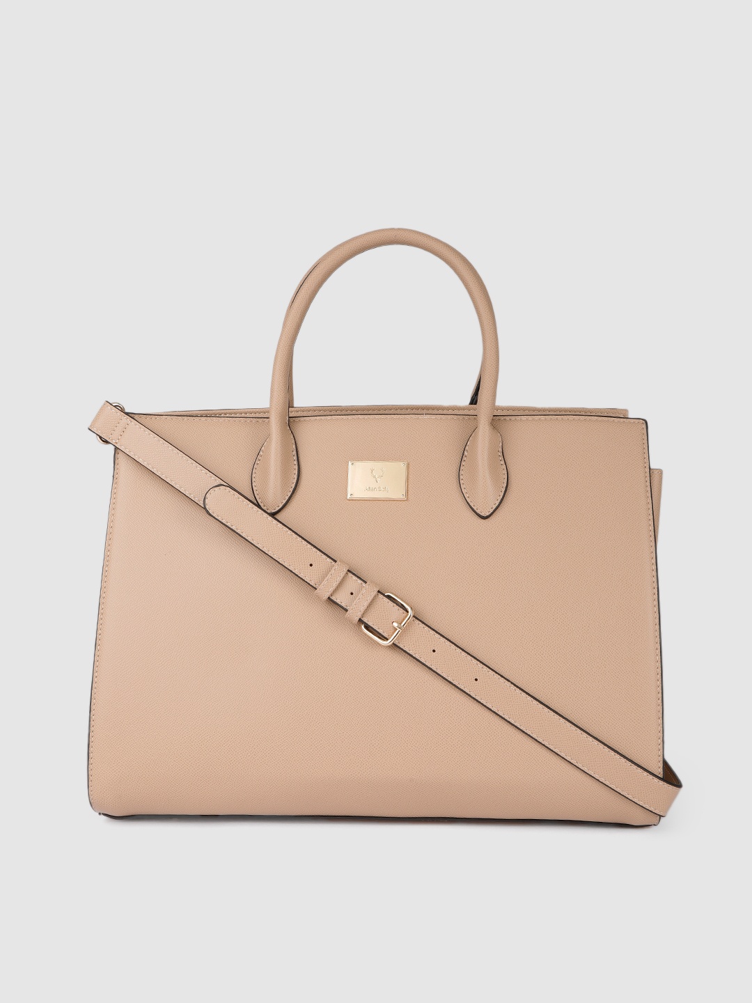 

Allen Solly Women Nude-Coloured Solid Structured Handheld Bag