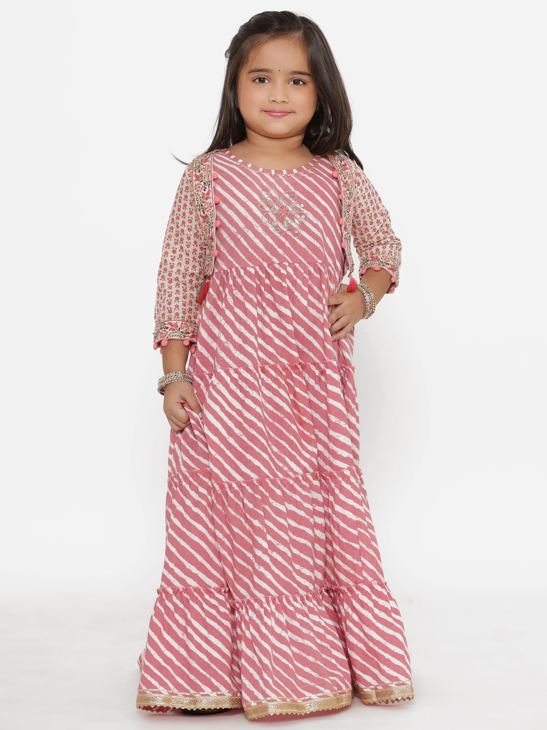 

Readiprint Mauve & White Maxi Ethnic Dress