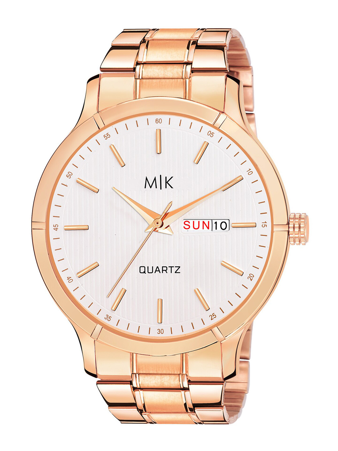

MORRIS KLEIN Men Rose Gold-Toned Dial & Rose Gold-Plated Stainless Steel Straps Analogue Multi Function Watch