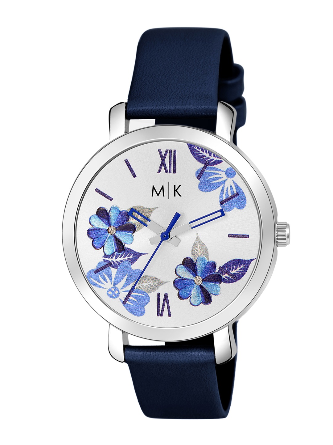 

MORRIS KLEIN Women White Printed Dial & Blue Leather Straps Analogue Watch