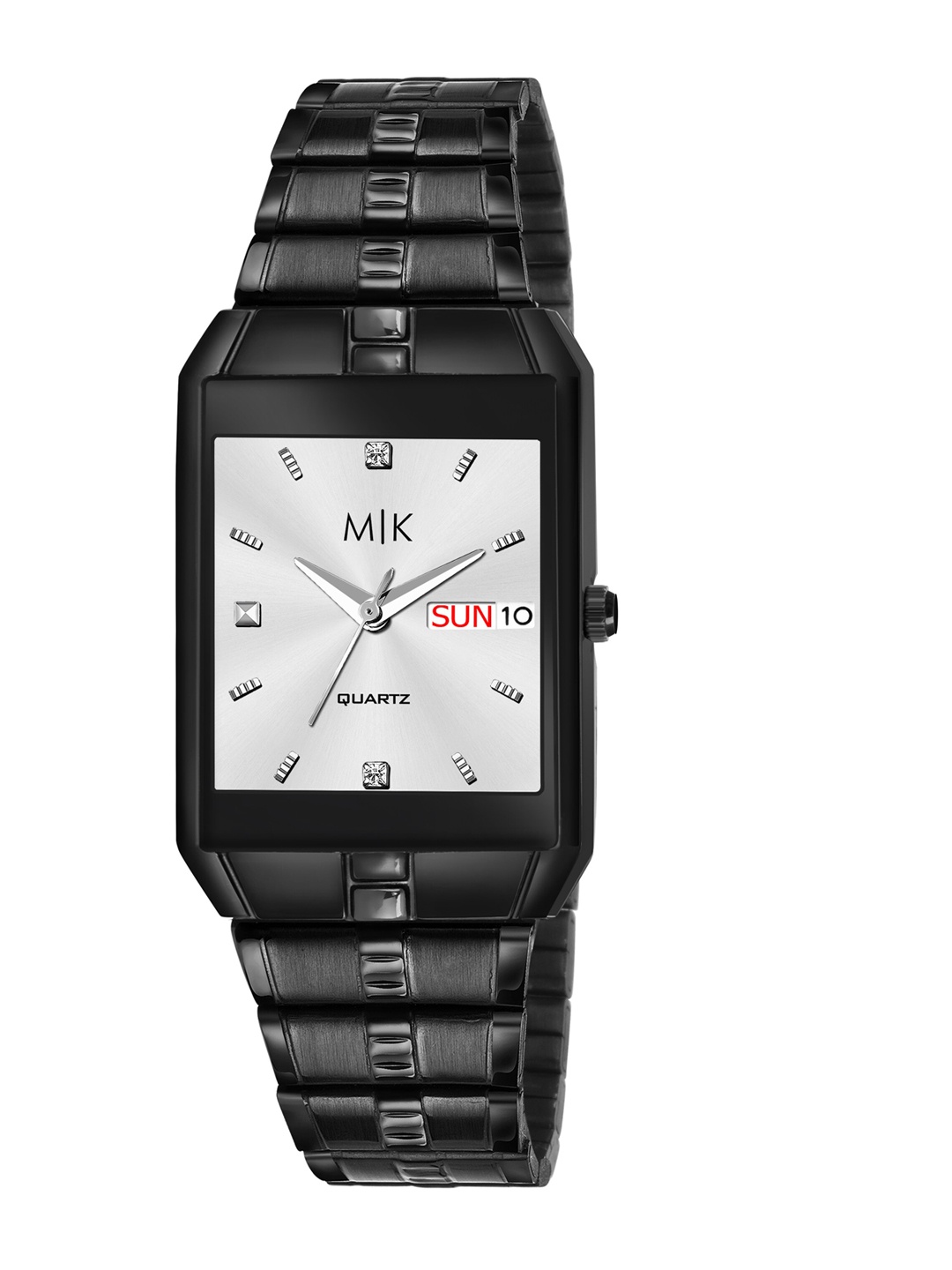 

MORRIS KLEIN Men White Dial & Black Stainless Steel Bracelet Style Straps Analogue Multi Function Watch