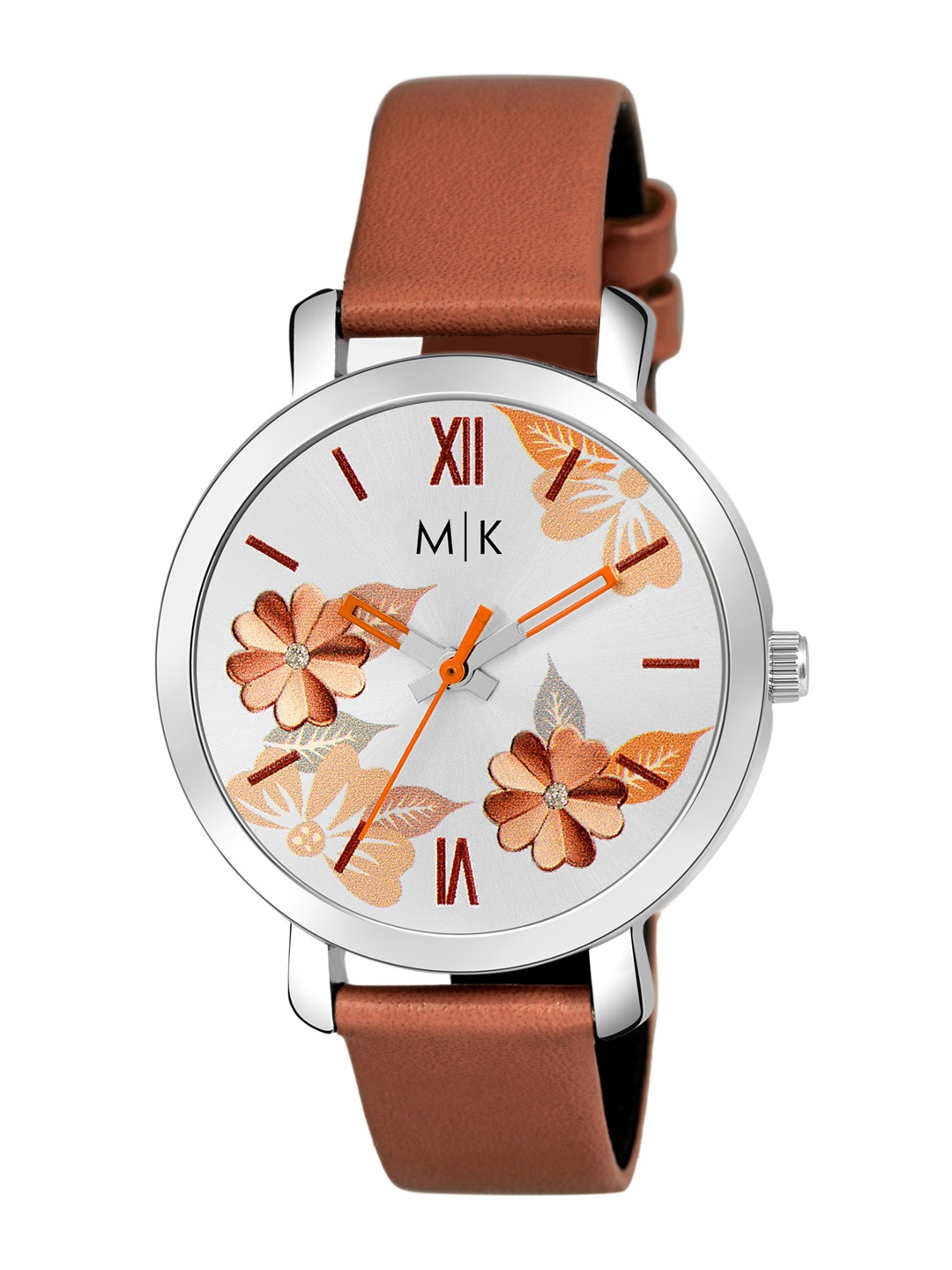 

MORRIS KLEIN Women White Printed Dial & Brown Leather Straps Analogue Watch