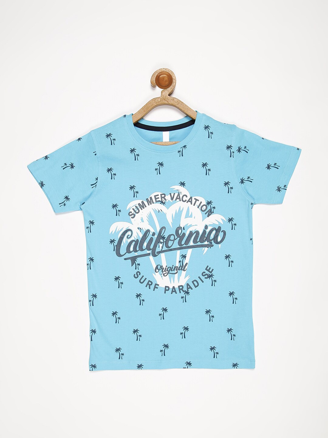 

V2 Value & Variety Boys Blue Typography Printed T-shirt
