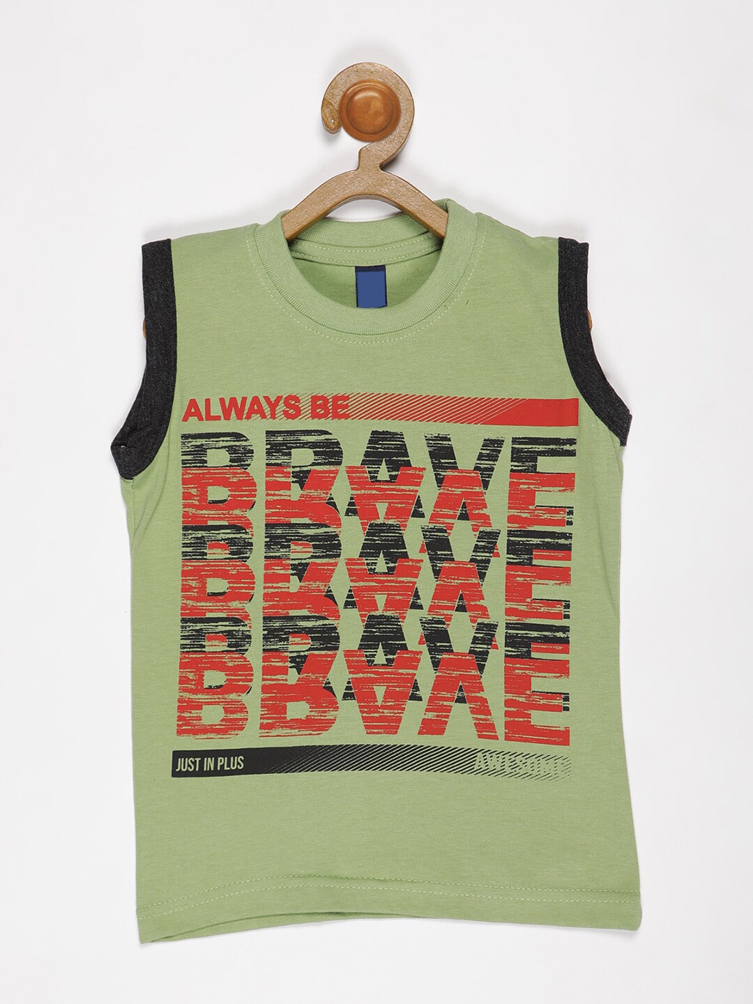 

V2 Value & Variety Boys Green Printed Applique T-shirt