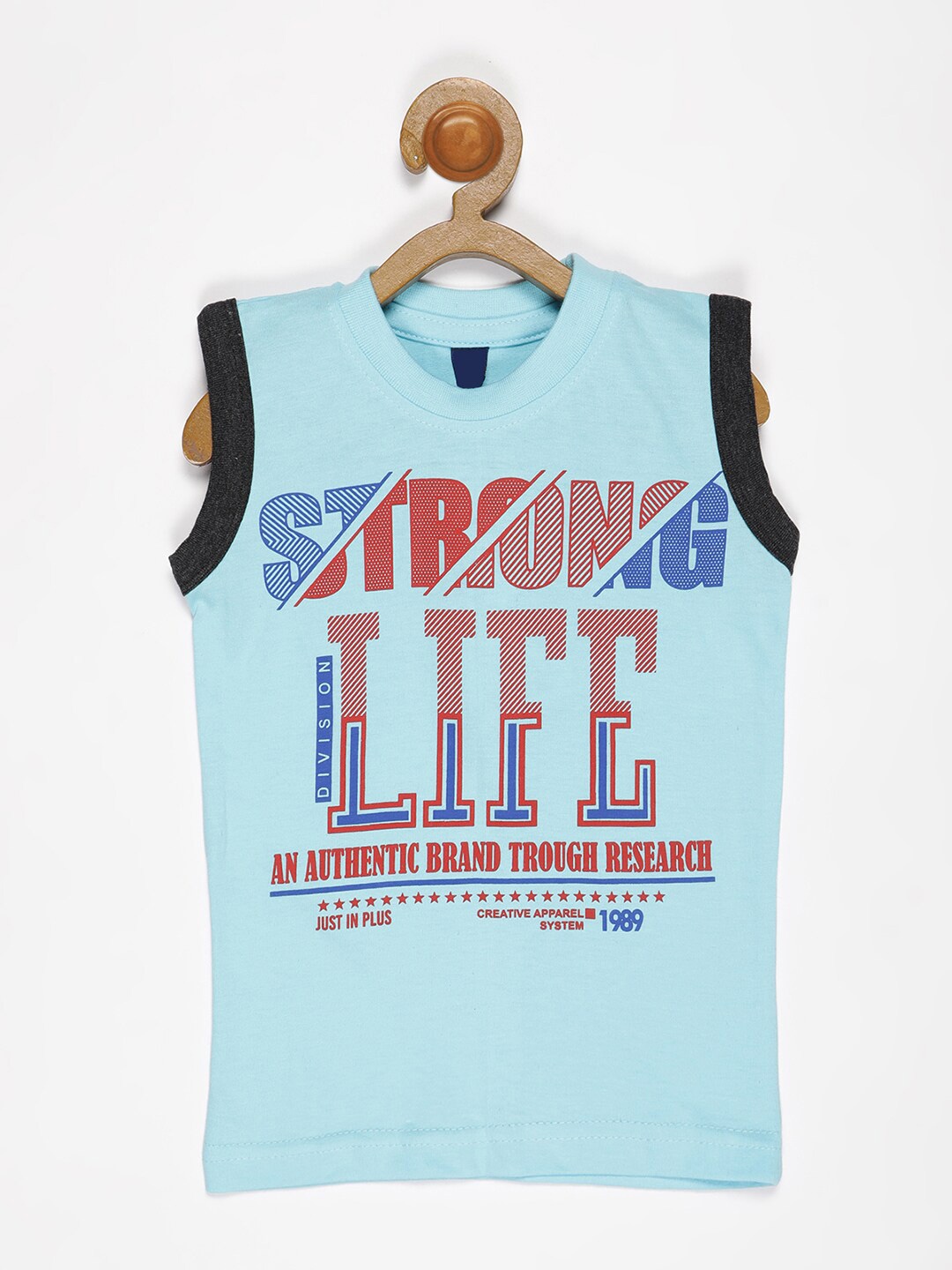 

V2 Value & Variety Boys Blue Typography Printed T-shirt