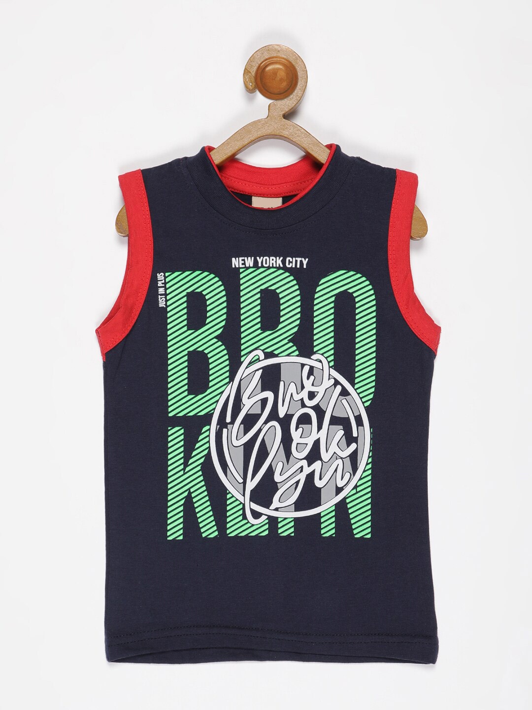 

V2 Value & Variety Boys Blue Typography Applique T-shirt