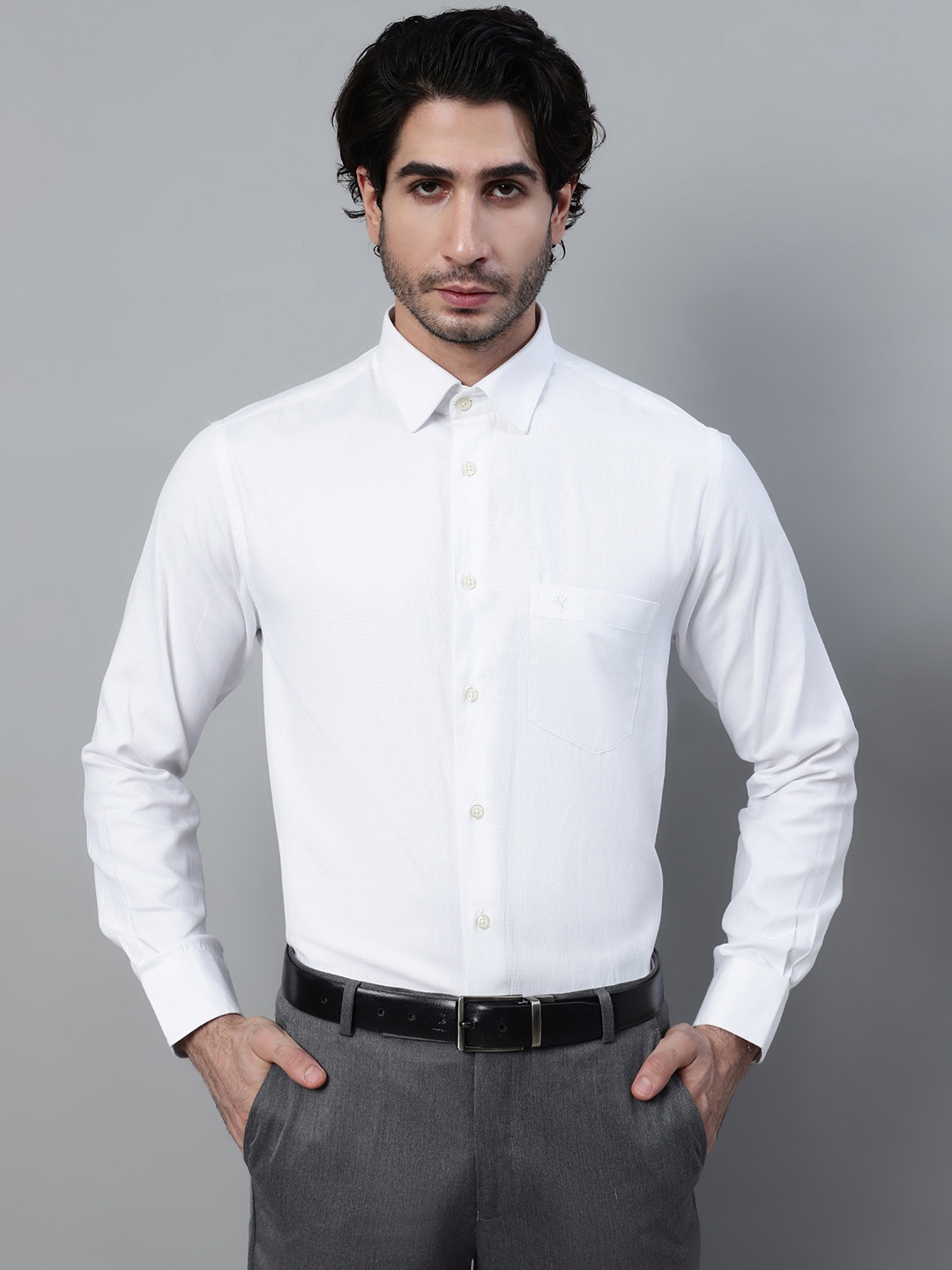 

Cantabil Men White Casual Shirt