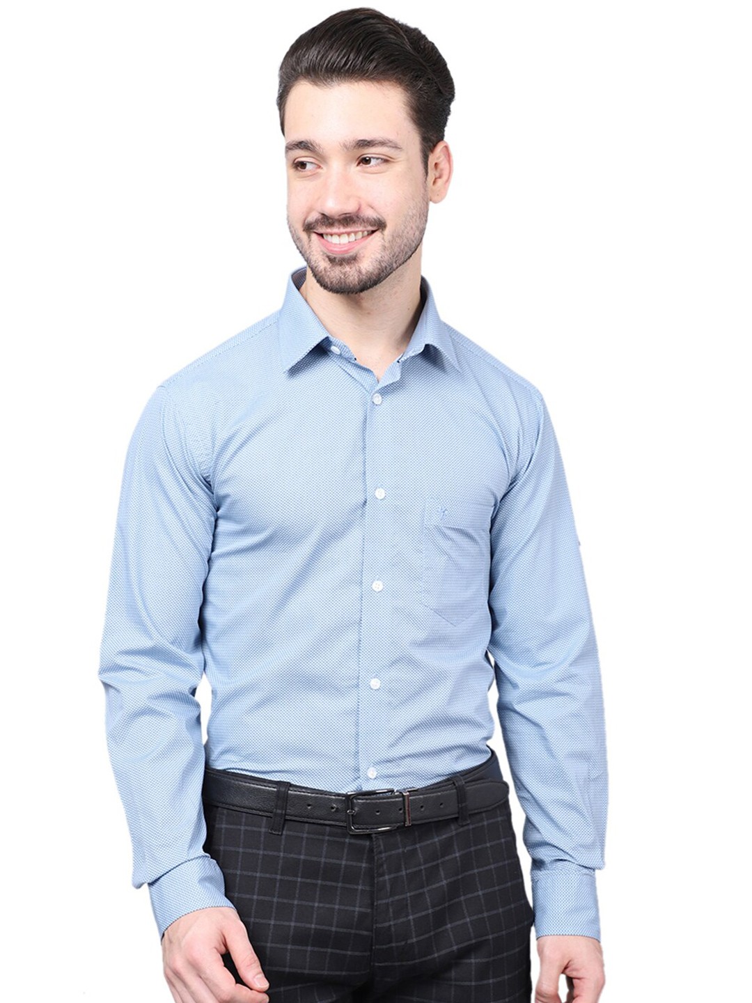 

Cantabil Men Blue Casual Shirt