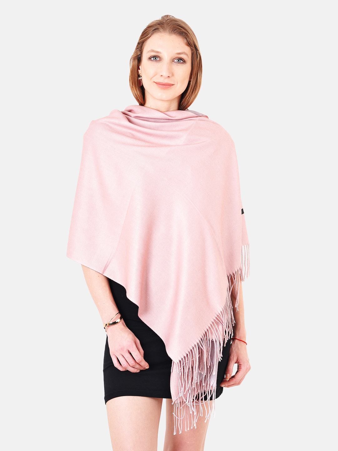 

MUFFLY Women Peach-Coloured Colourblocked Stole