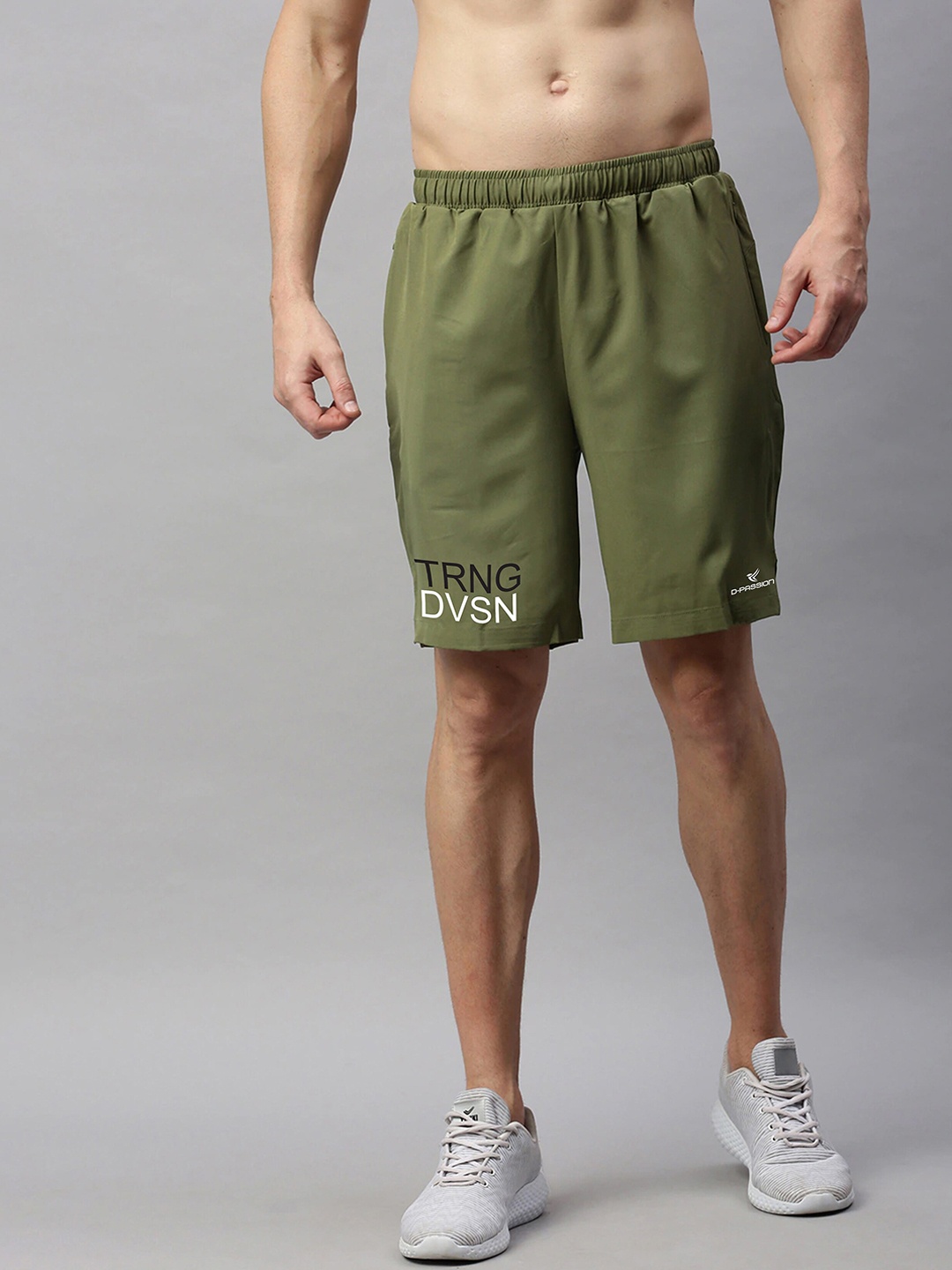 

Dpassion Men Olive Green Running Sports Shorts