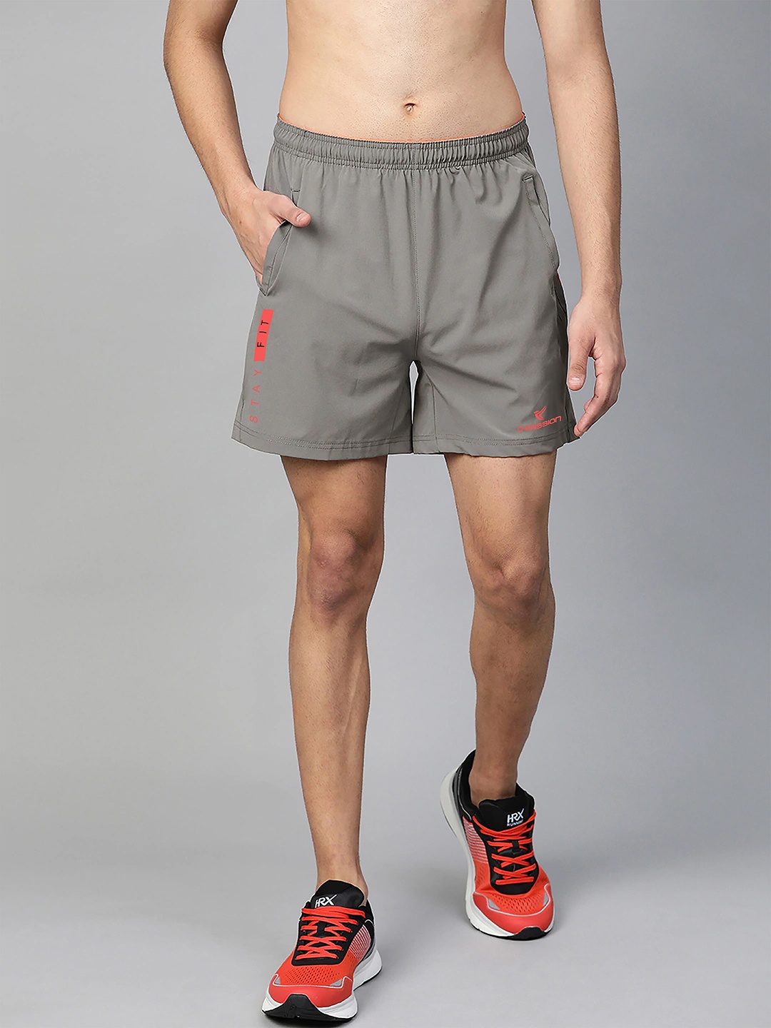 

Dpassion Men Grey Sports Shorts