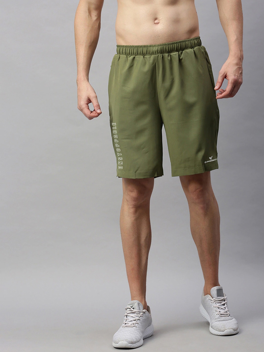 

Dpassion Men Olive Green Running Sports Shorts