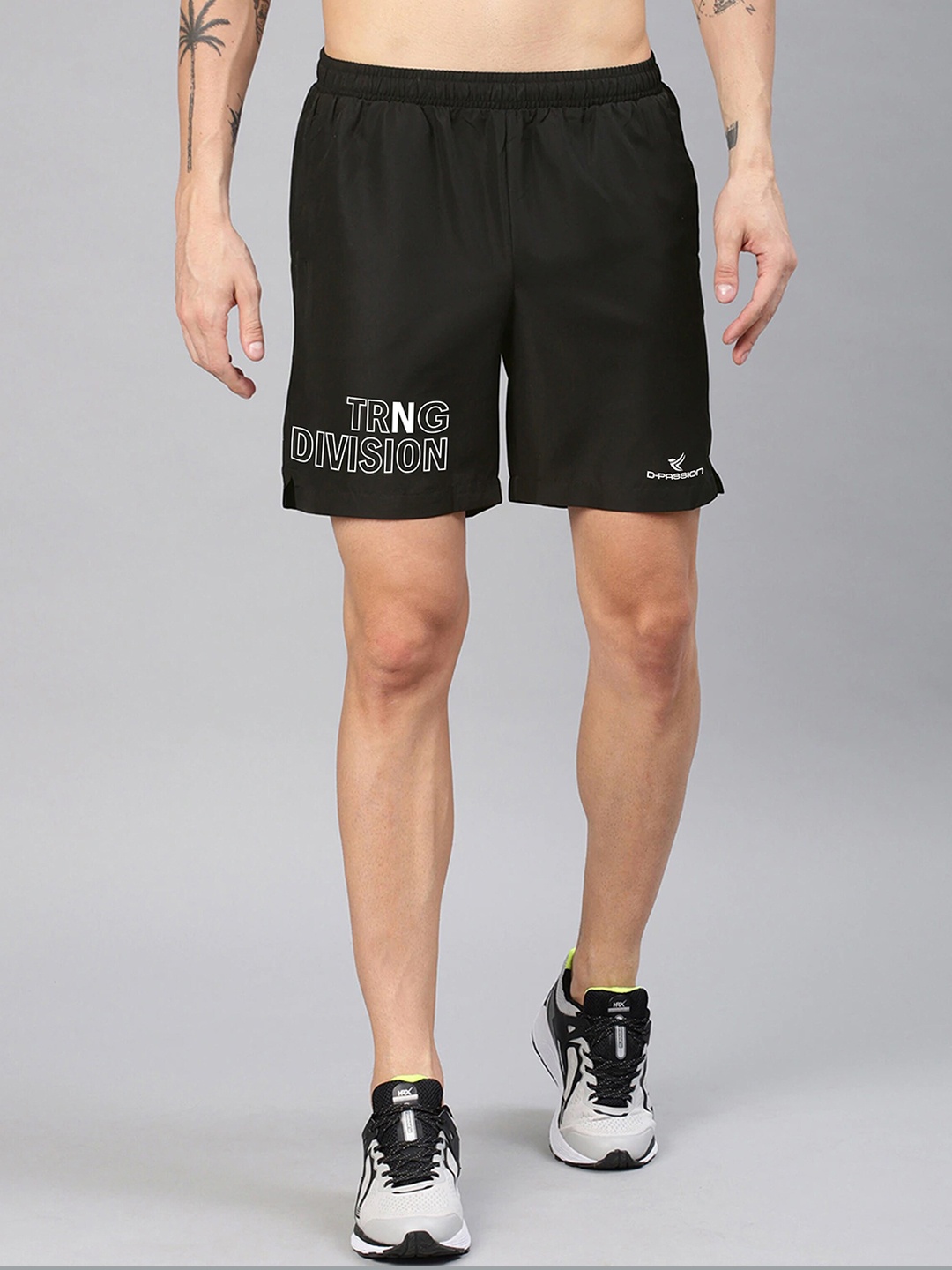 

Dpassion Men Black Running Sports Shorts