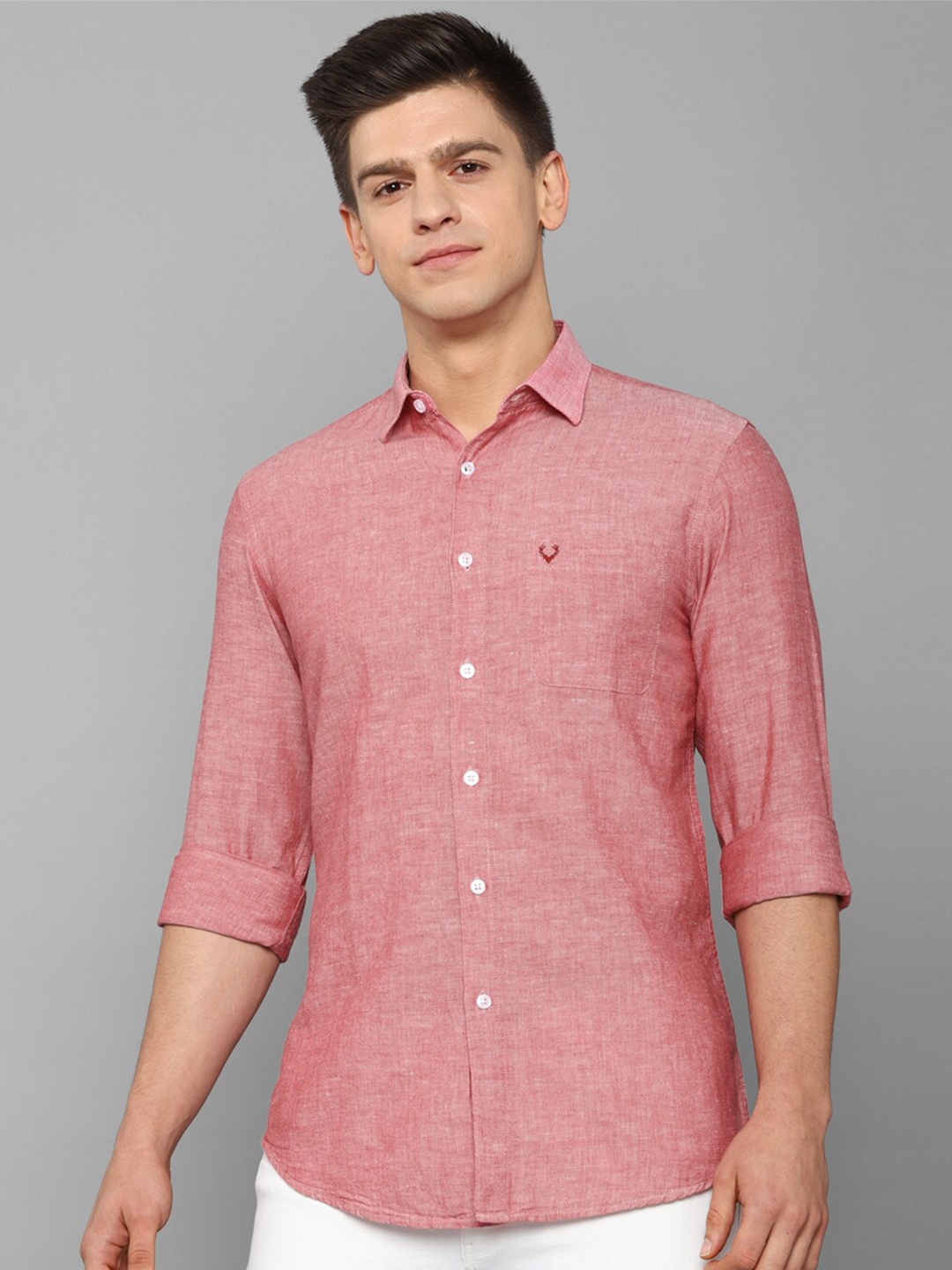 

Allen Solly Men Pink Slim Fit Casual Shirt