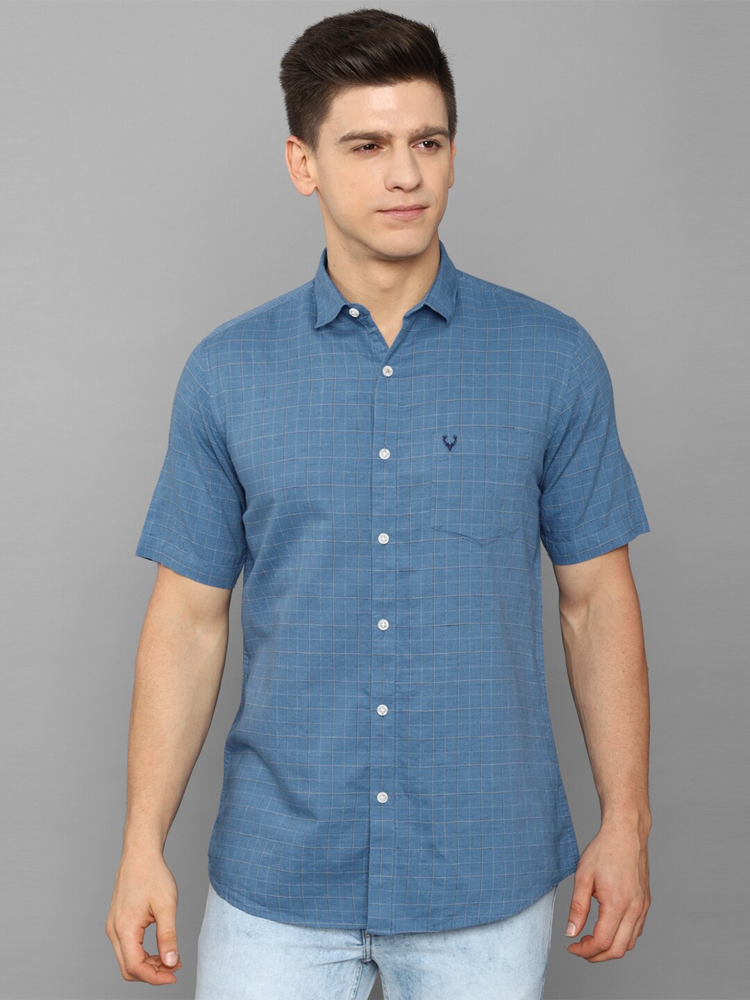 

Allen Solly Men Blue Slim Fit Checked Casual Shirt