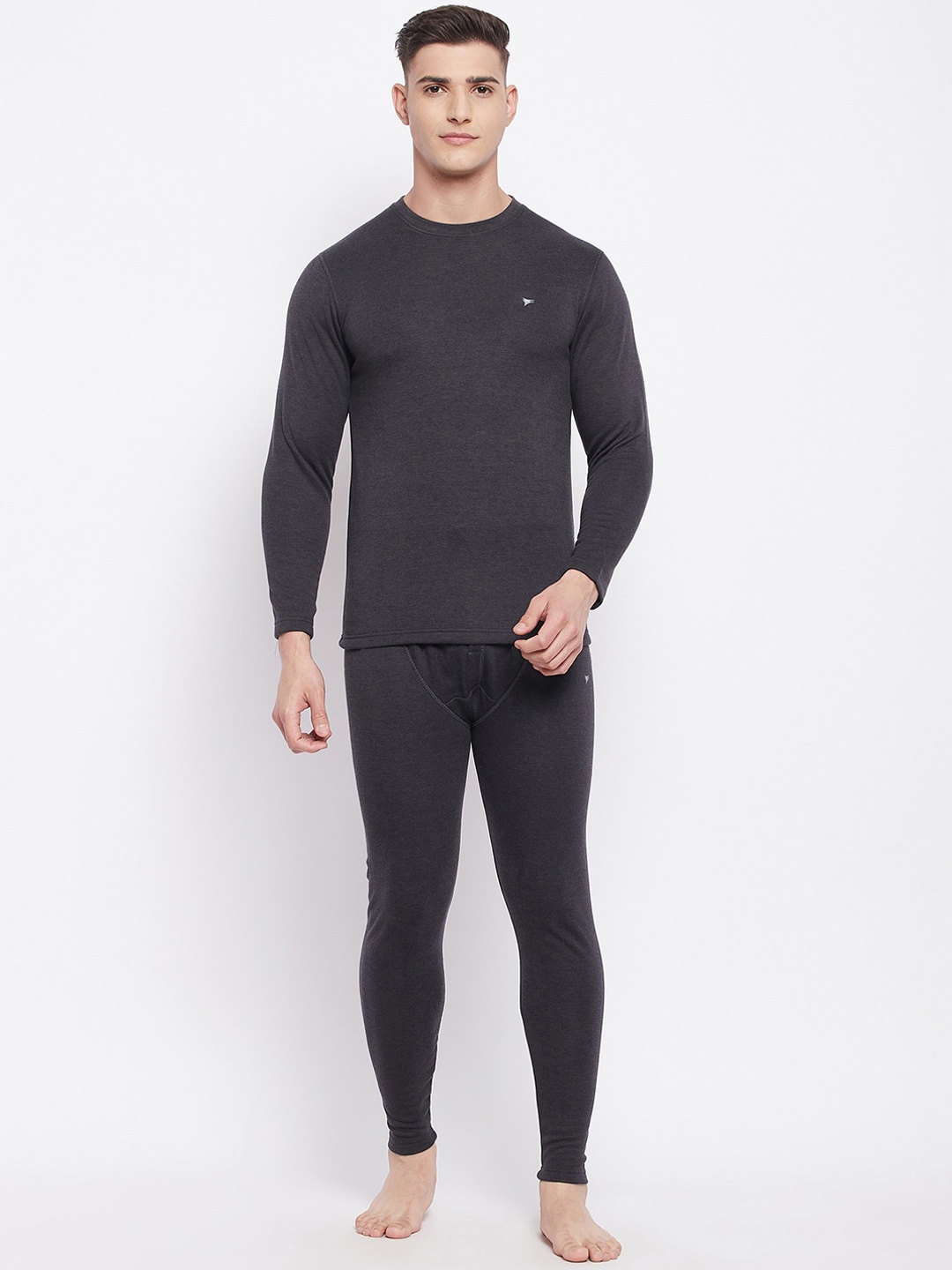 

NEVA Men Black Solid Skin-Fit Thermal Set
