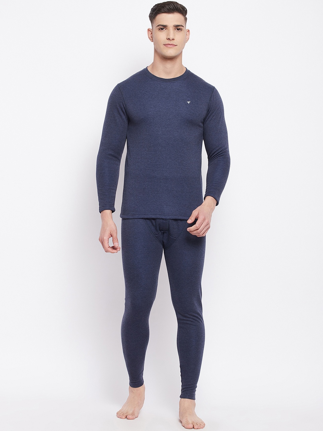 

NEVA Men Blue Solid Skin-Fit Thermal Set