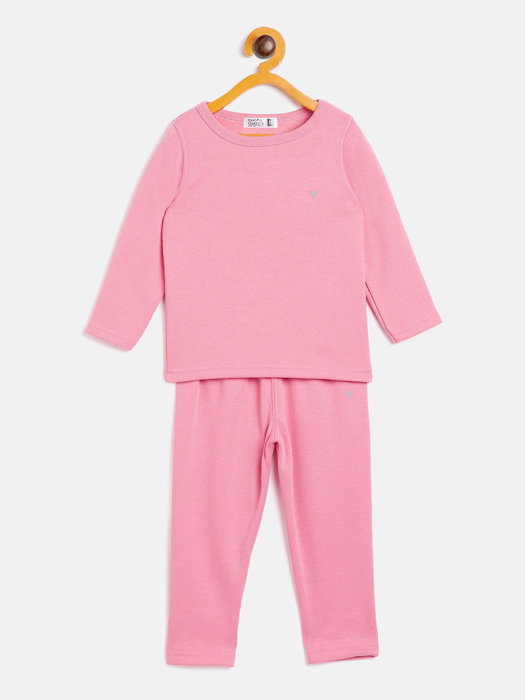 

NEVA Infant Boys Pink Solid Skin-Fit Thermal Set