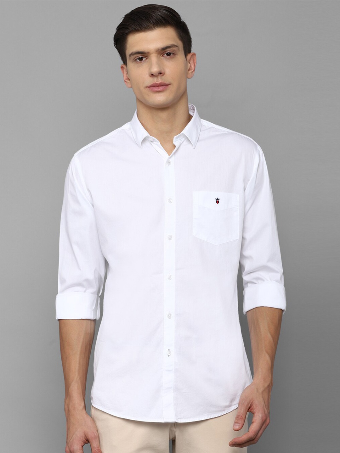 

Louis Philippe Sport Men White Solid Slim Fit Casual Cotton Shirt