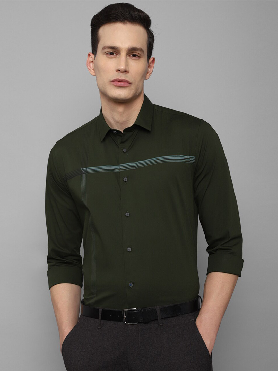 

Louis Philippe Sport Men Olive Green Slim Fit Casual Shirt