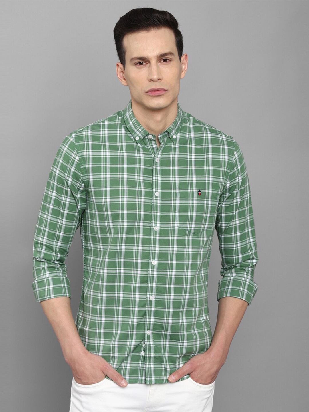 

Louis Philippe Sport Men Green Slim Fit Tartan Checks Casual Shirt