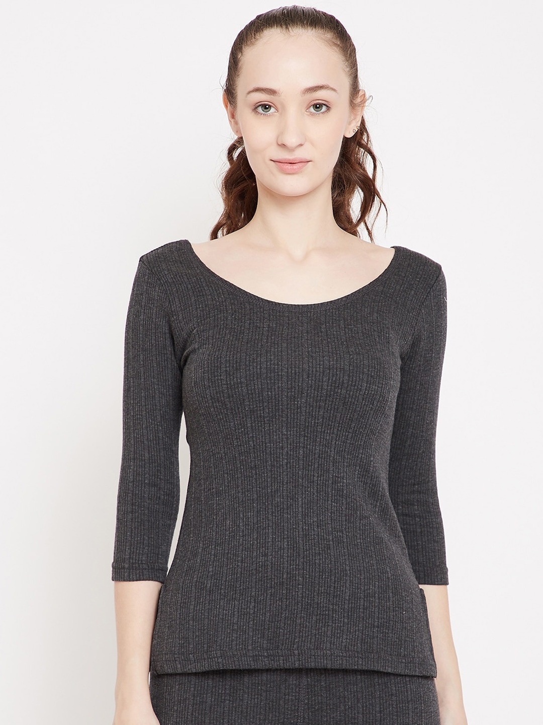 

NEVA Women Striped Thermal Top, Black