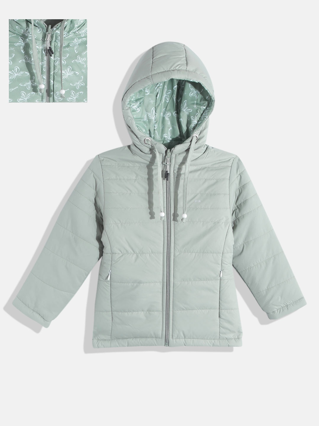 

Okane Girls Mint Green Solid Reversible Puffer Jacket