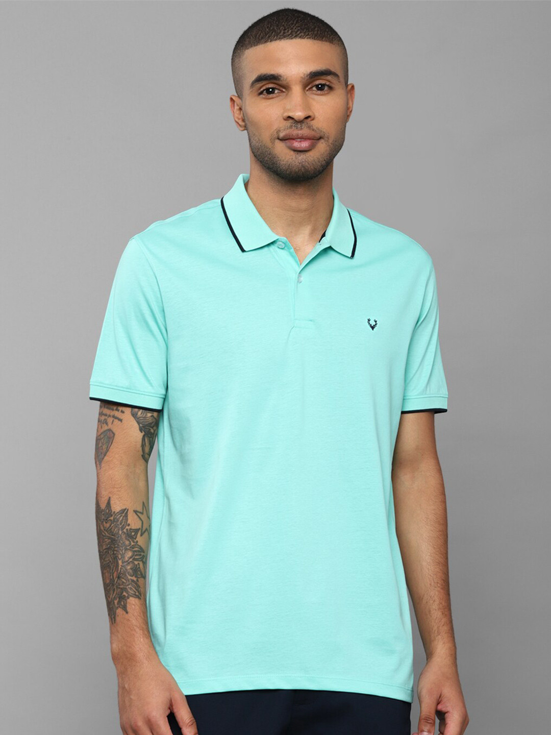 

Allen Solly Men Blue Polo Collar T-shirt