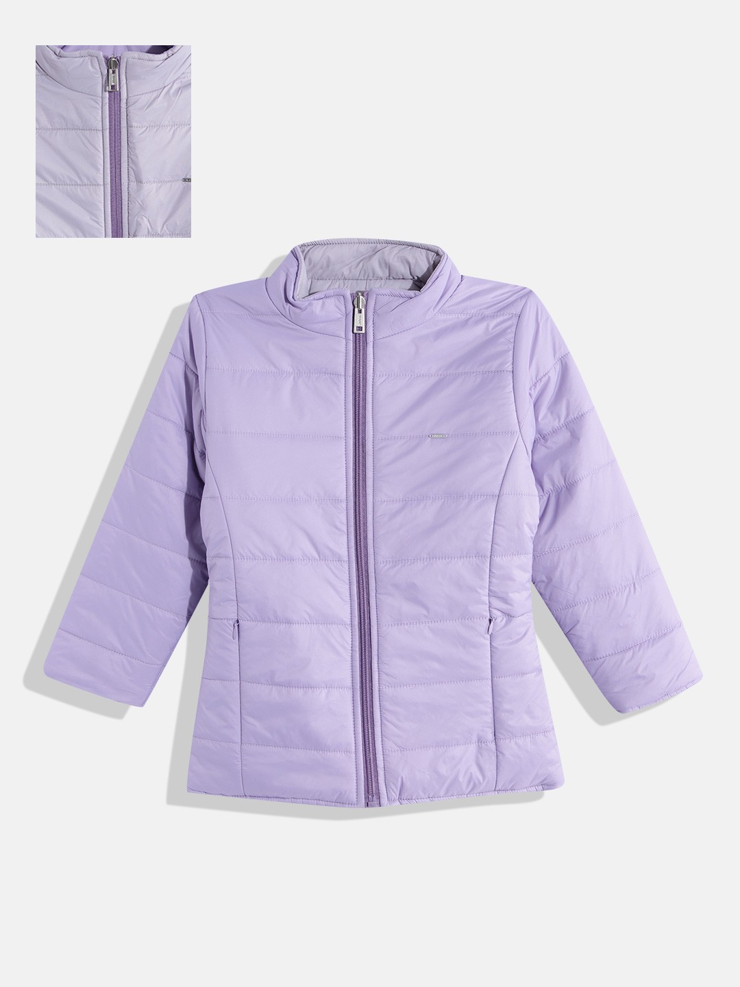 

Okane Girls Lavender Solid Reversible Padded Jacket
