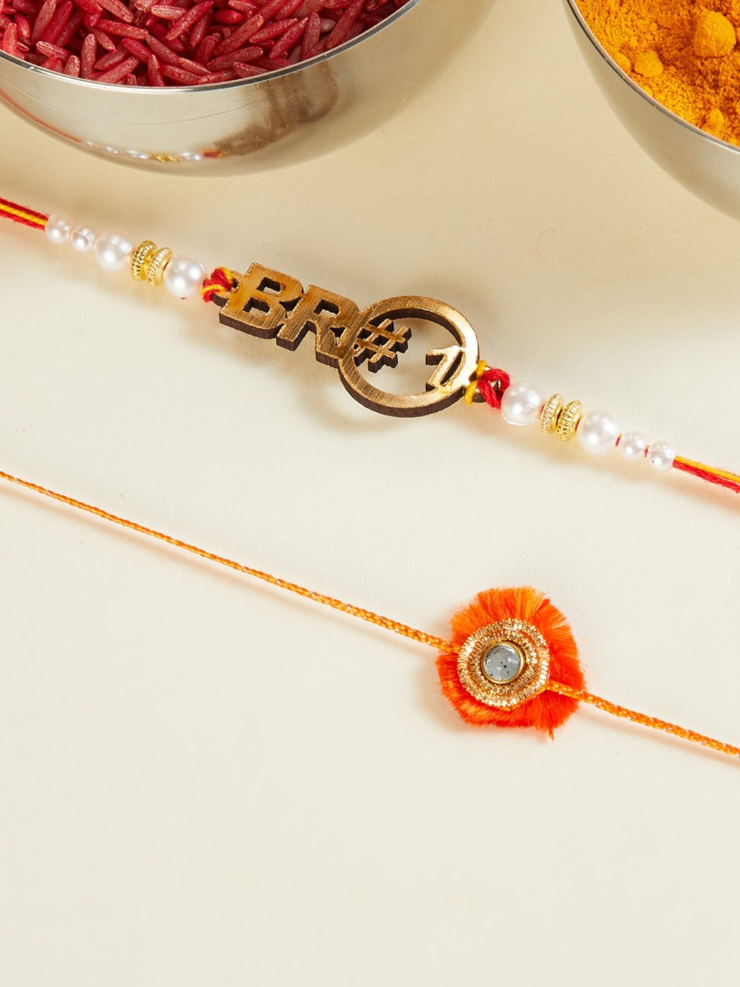 

Home Centre Set of 2 Medallion Rakhi, Red