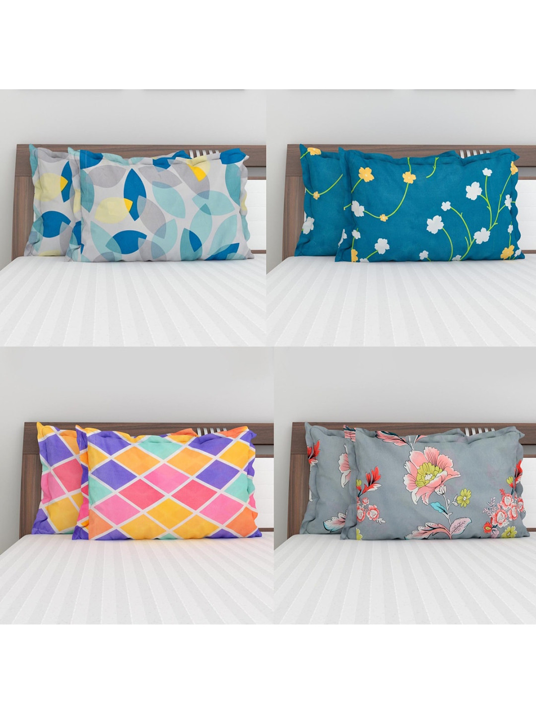 

Home Centre Set of 8 Grey Printed Pillow Cover