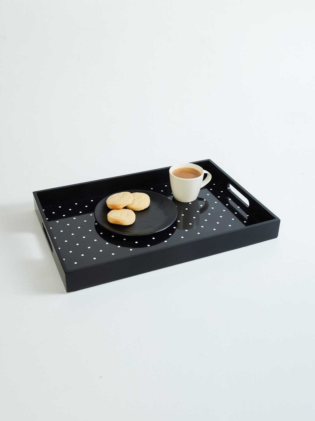 

Home Centre Charlie Venice Black Printed Wooden Serving Tray